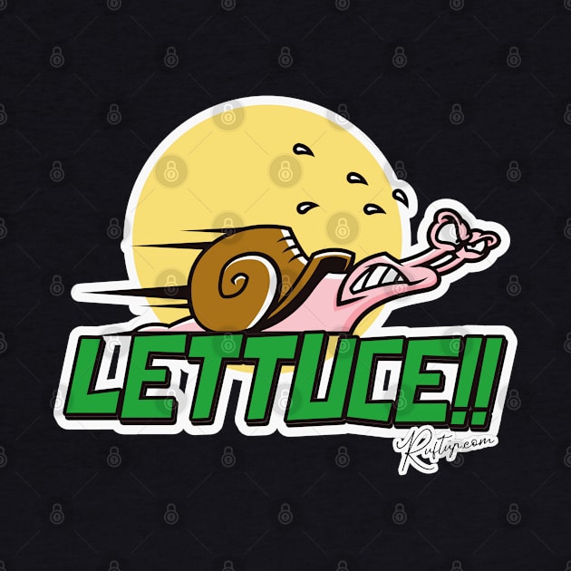 Comical Funny Lettuce The Racing Speed Snail by RuftupDesigns